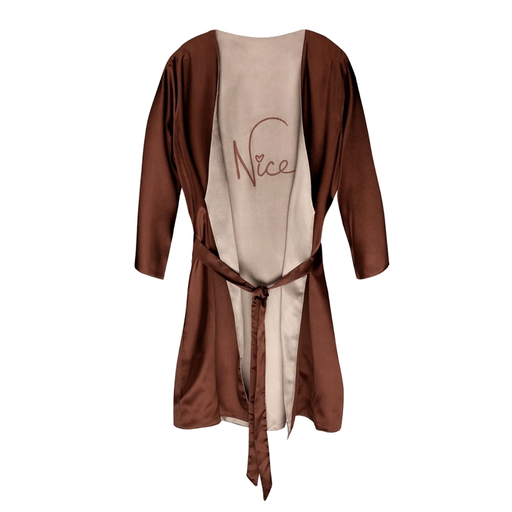 💥SALE💥Naughty Nude Reversible Robe - Picture 9 of 10